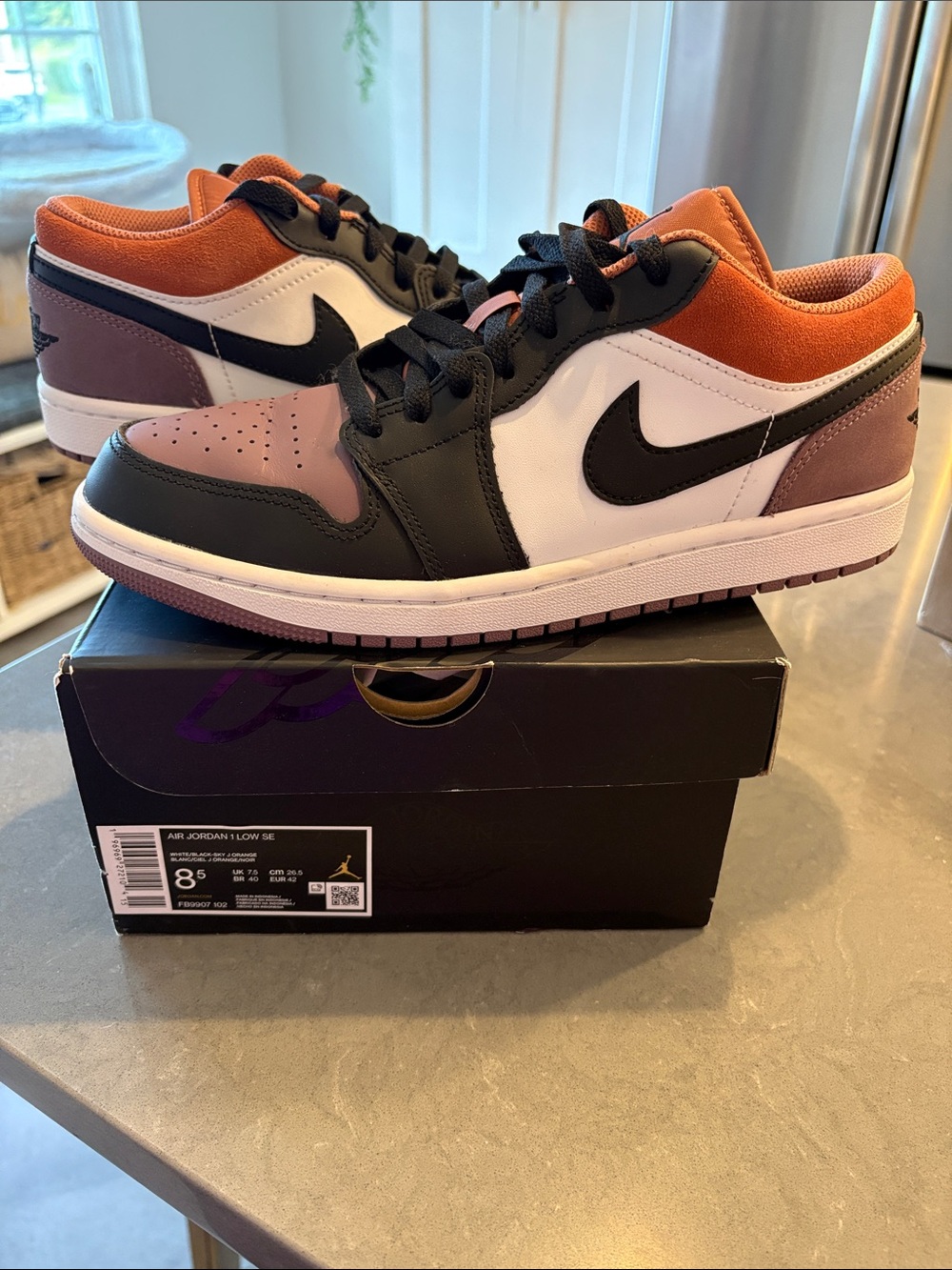 Nike Air Jordan 1 Low SE - Black, White, Rust, Mauve